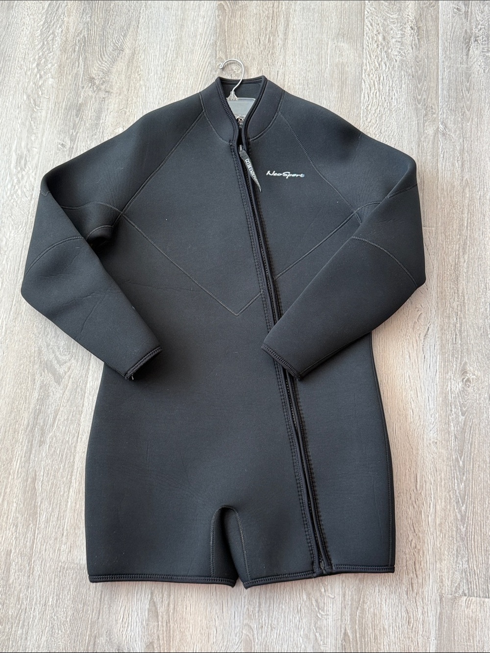 Men’s 5MM step in neoprene NeoSport long sleeve shorts zip up wetsuit top XXL